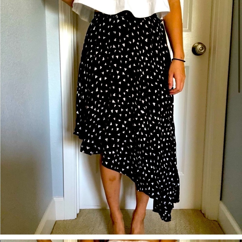 🍀 3 for $25 Y2K Forever 21 Midi Skirt Navy Blue Stars Pleated Size Medium Rare